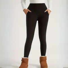 FRIOLENTA - Pantalón Termico Oficina Elegante Tiro Alto - Negro