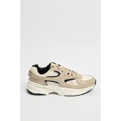KOAJ - Tenis de plataforma kakis con suelas altas y cortes Hombre