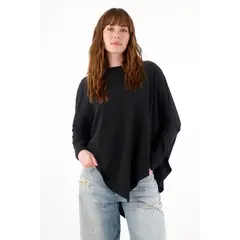 TENNIS - Camiseta manga larga negra para mujer