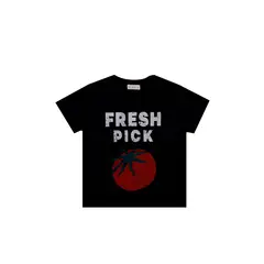 TENNIS - Camiseta negra con estampado para mujer