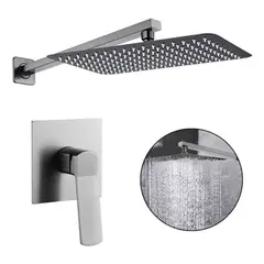 GENERICO - Set Ducha Monocontrol Gris Níquel Antihuellas Kassel Complet