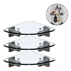 GENERICO - Set de 3 Repisas Esquineras Transparentes Multiusos