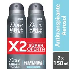 DOVE - Desodorante Aerosol Clean Comfort Bipack 89G