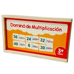 GENERICO - Domino Madera Infantil Multiplicación Juego Didáctico