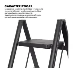 GENERICO - Escalera negra plegable 3 escalones