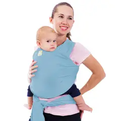 COZYTOS - Fular y porta bebe AJUSTABLE PLUS-Celeste-mundo bebe