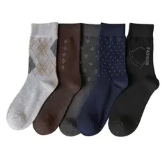 GENERICO - 6 Pares De Medias Larga Clásica Hombre Calcetín