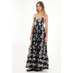 TOPMARK - Vestido largo con estampado de flores para mujer