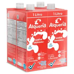 ALQUERIA - Leche Sabor Original 4unds x1L c/u