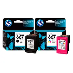 HP - Cartucho 667 Negro-Tricolor impresoras DeskJet 6000 6400 1200 X2