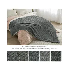 GENERICO - Cobija Ovejero Acanalada Doble-Queen 210x190 Color Gris