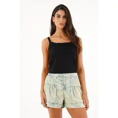 TOPMARK - Camiseta negra de tiras para mujer