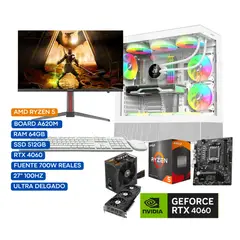 JANUS - COMPUTADOR TORRE GAMER R5 8500G 3,5GHZ RTX 4060 8 GB 64 GB DDR5 RGB/512 27"100Hz