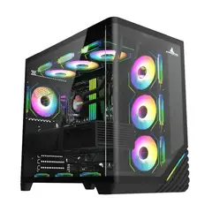 ICEBERG - Chasis Gamer Crystal Wave L Negro 7 Ventiladores ARGB Maxi Infinity
