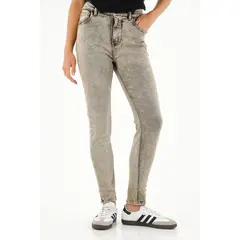 TENNIS - Jean Jegging tiro alto gris para mujer