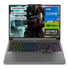 LENOVO - Portatil Gamer Legion 5 Intel Core i7-14650HX RAM 64GB SSD 1TB RTX 4050