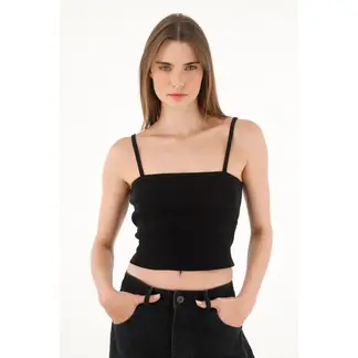 TENNIS - Camiseta en rib tipo crop para mujer