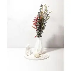 DECORACIONES ALE Y GABI - Centro de Mesa 5 Piezas jarron flores base vela familia Mia