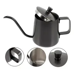 GENERICO - Tetera Cuello Ganso Acero Inoxidable Bebidas Negra Con Tapa