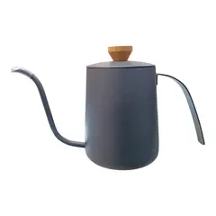 GENERICO - Tetera Acero Inoxidable Cuello Ganso Gris Con Tapa Madera