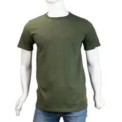 ALMA DE AVIADOR - Camiseta Cuello R Verde Mil Algodón Peruano