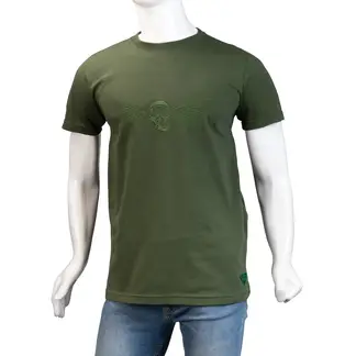ALMA DE AVIADOR - Camiseta Cuello R Verde CT Algodón Peruano