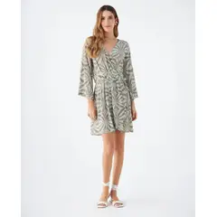 ESPRIT - Vestido Midi Mujer Manga 34 y Escote en V