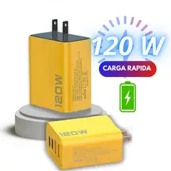 GENERICO - Cargador de Pared 4 en 1 120W Power USB Tipo C