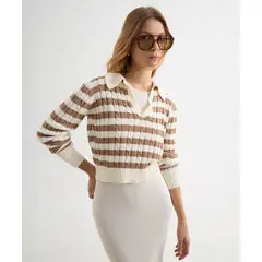 SEVEN SEVEN - Saco Para Mujer Cuello Camisero Color Café Marca #28330671