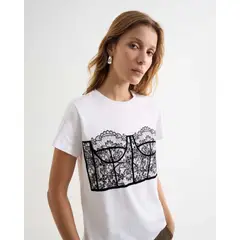 SEVEN SEVEN - Camiseta Para Mujer Manga Corta Cuello Redondo Color Crudo Marca #28096359