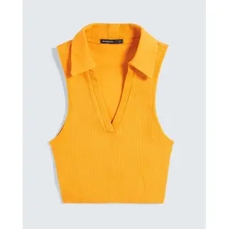 SEVEN SEVEN - Crop Top Polo Para Mujer Naranja