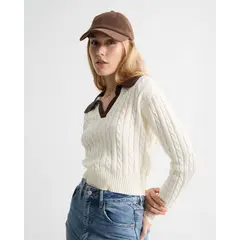 SEVEN SEVEN - Saco Para Mujer Cuello Camisero Color Crudo Marca #28330672