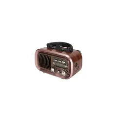 GENERICO - Radio Retro Potente Grande Multibandas Am Fm Bluetooth Color Café 5v