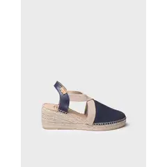 TONI PONS - Alpargata de mujer en piel con cuña y elásticos diseñada para un calce más ancho TUNDRA