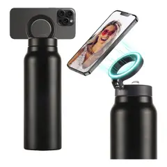 GENERICO - Termo Botella Agua Acero Inoxidable + Soporte Imán Celular