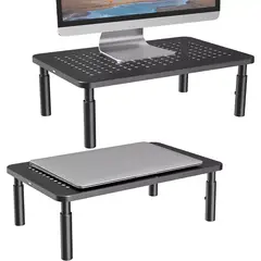 GENERICO - 2 Bases Soporte Para Monitor Portátil Pc Ajustable Ergonómic