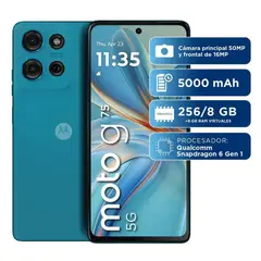 MOTOROLA - Celular Moto G75 Ram 8gb 256gb - Cámara 50 MP -16MP - Pantalla 6,8 - 5G Azul