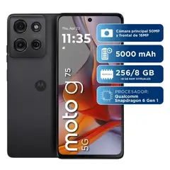 MOTOROLA - Celular Moto G75 Ram 8gb 256gb - Cámara 50 MP -16MP - Pantalla 6,8 - 5G Gris