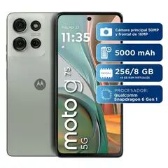 MOTOROLA - Celular Moto G75 Ram 8gb 256gb - Cámara 50 MP -16MP - Pantalla 6,8 - 5G Verde
