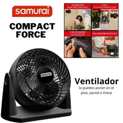 SAMURAI - Ventilador Compact Force 3 En 1 - Negro