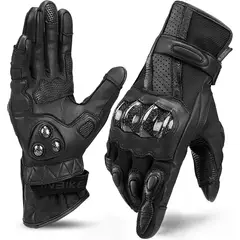 INBIKE - Guantes de moto de cuero con pantalla táctil y nudillos