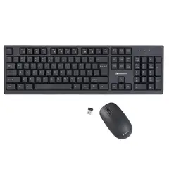VERBATIM - Combo Teclado y Mouse Inalambrico Wireless Negro