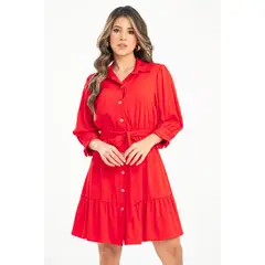 RAGGED - Vestido corto sally Rojo medio