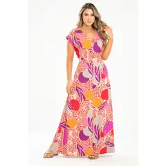 RAGGED - Vestido largo mhare Rojo puro