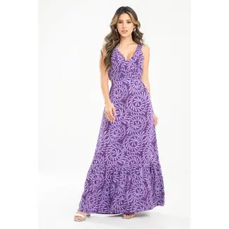 RAGGED - Vestido largo becca Lila