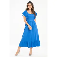 RAGGED - Vestido midi columba Azul rey