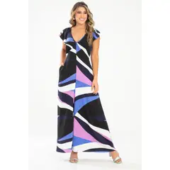 RAGGED - Vestido largo xhenia Lila