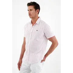 TENNIS - Camisa rosada manga corta para hombre