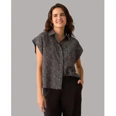 ESPRIT - Camisa Mujer Estampada Manga Sisa