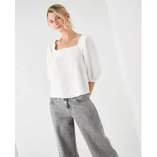 ESPRIT - Camisa para Mujer de Manga 34 con Escote Cuadrado